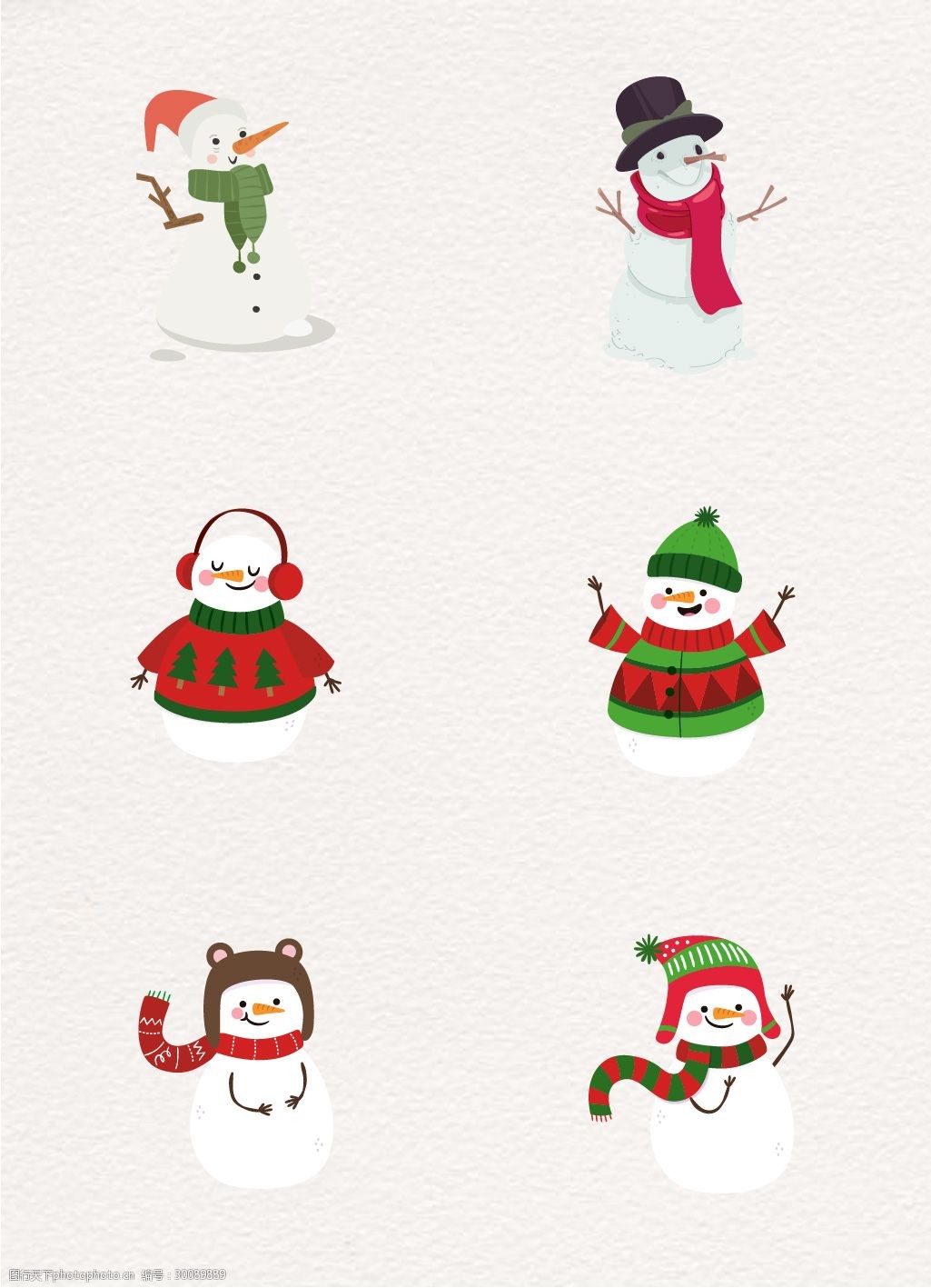 关键词:可爱的圣诞节雪人矢量素材 卡通 可爱 雪人 圣诞节 表情 节日