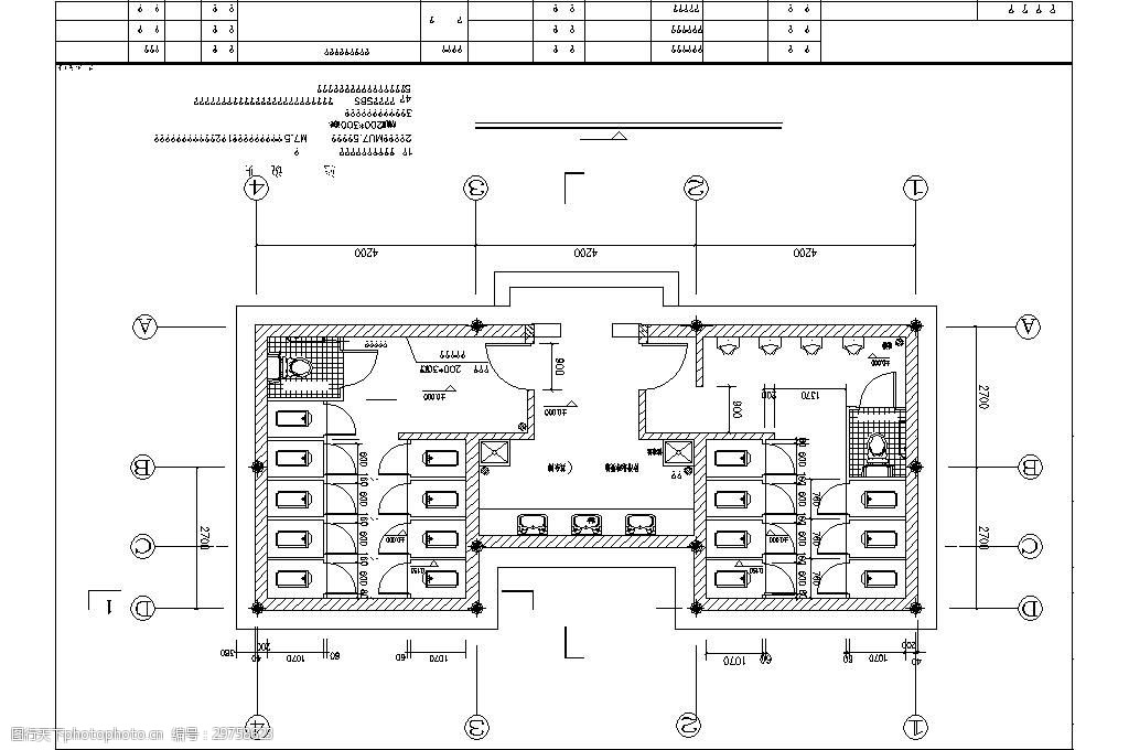 关键词:某公园景观厕所建筑结构图 公园 景观 平面图 园林 绿化 施工