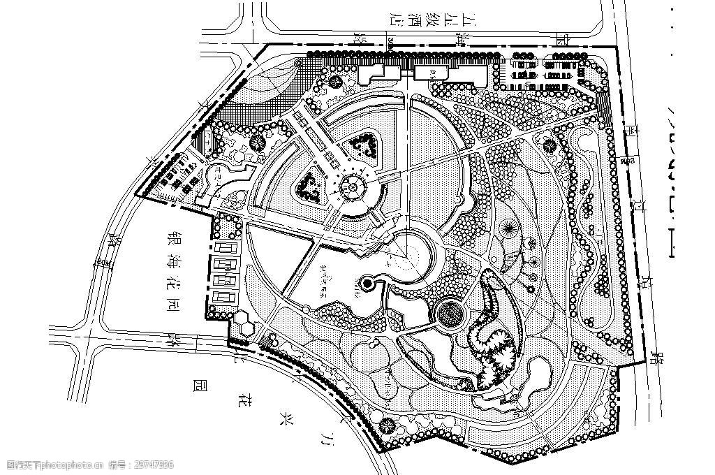 关键词:某公园详细规划总图平面图 cad 景观 设计 绿化 绿植 园林设计