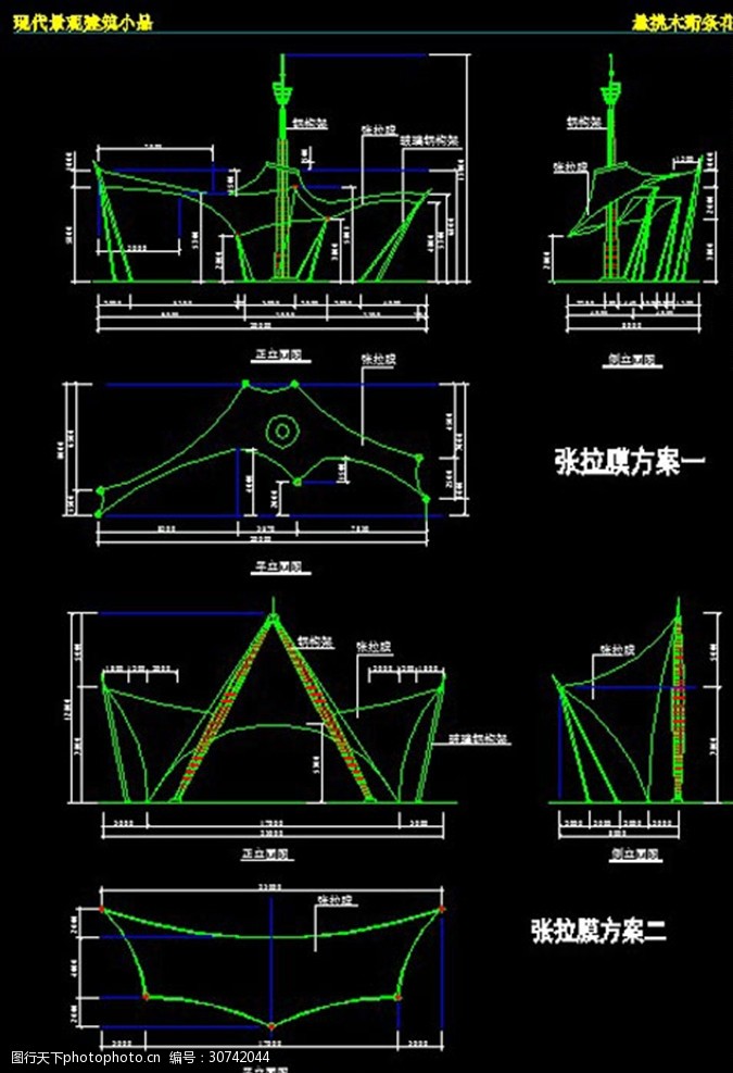 廊子建筑结构详图cad