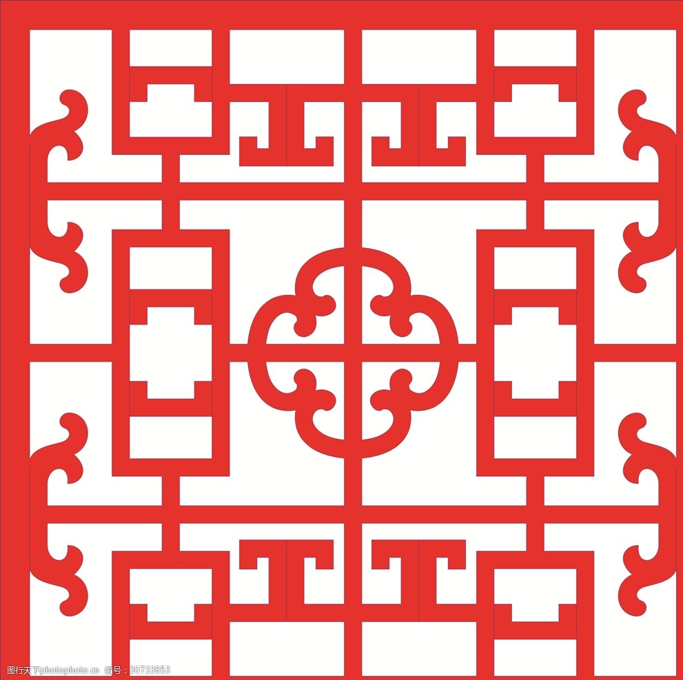 古建花纹镂空花纹古建窗花