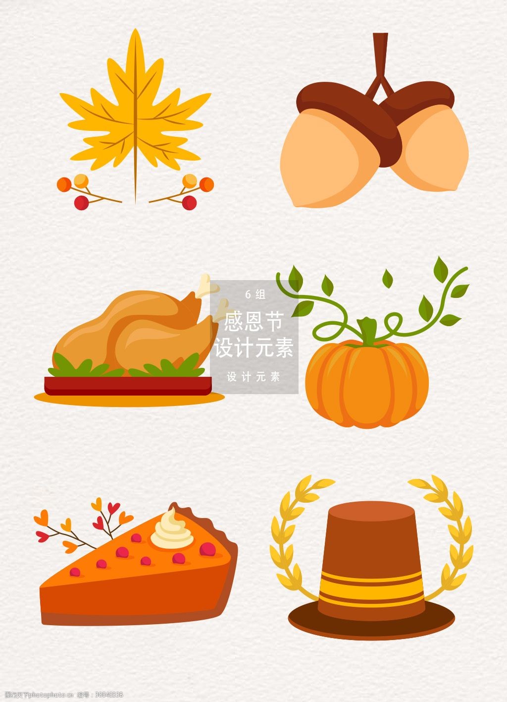 感恩节装饰图案设计元素