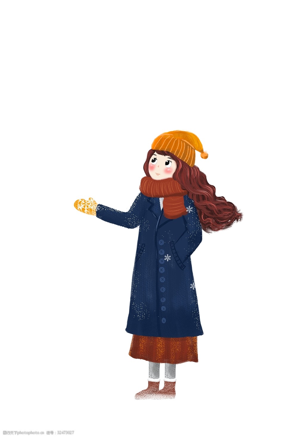卡通冬季下雪主题插画