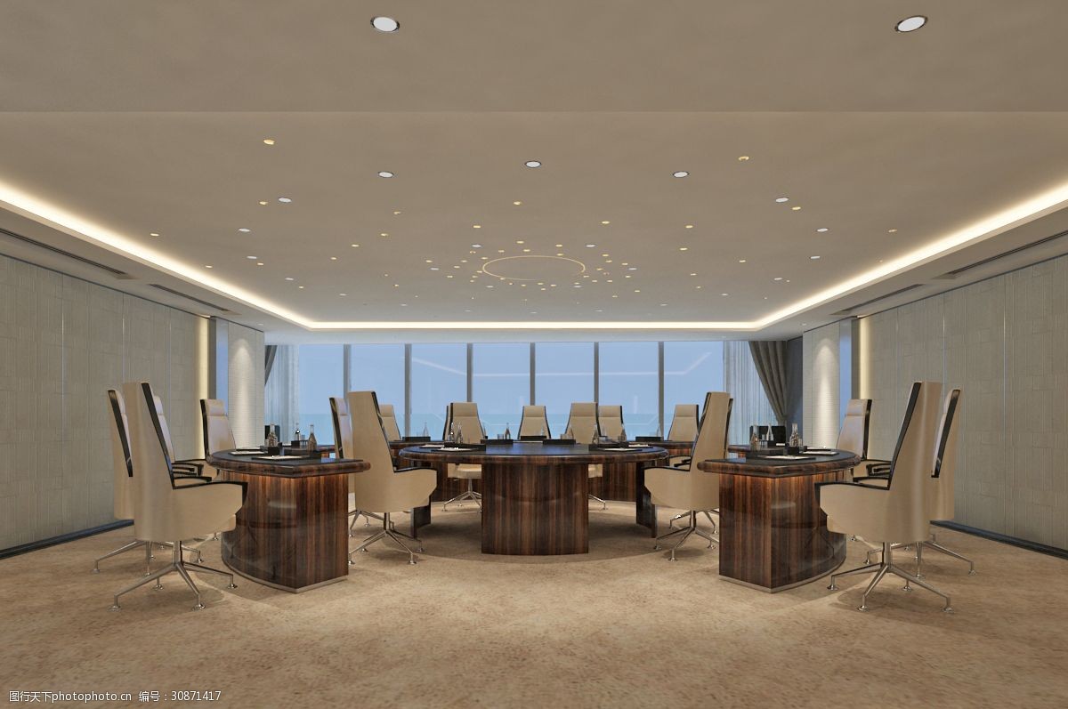 现代简约风格办公空间会议室设计效果图