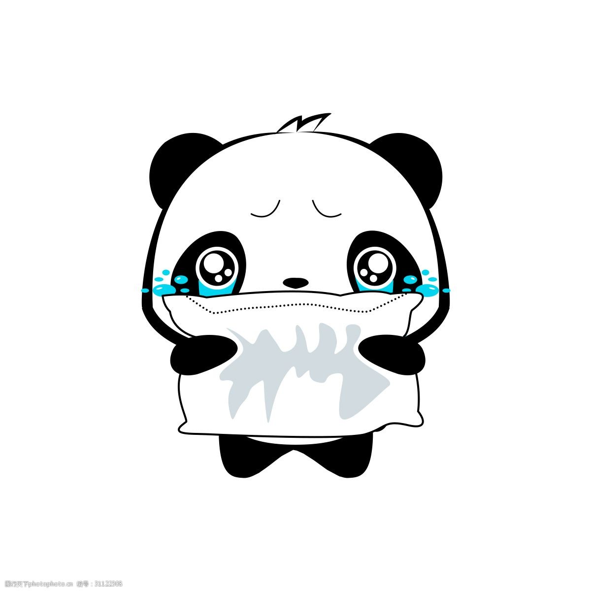熊猫哭泣抱枕表情包表情设计