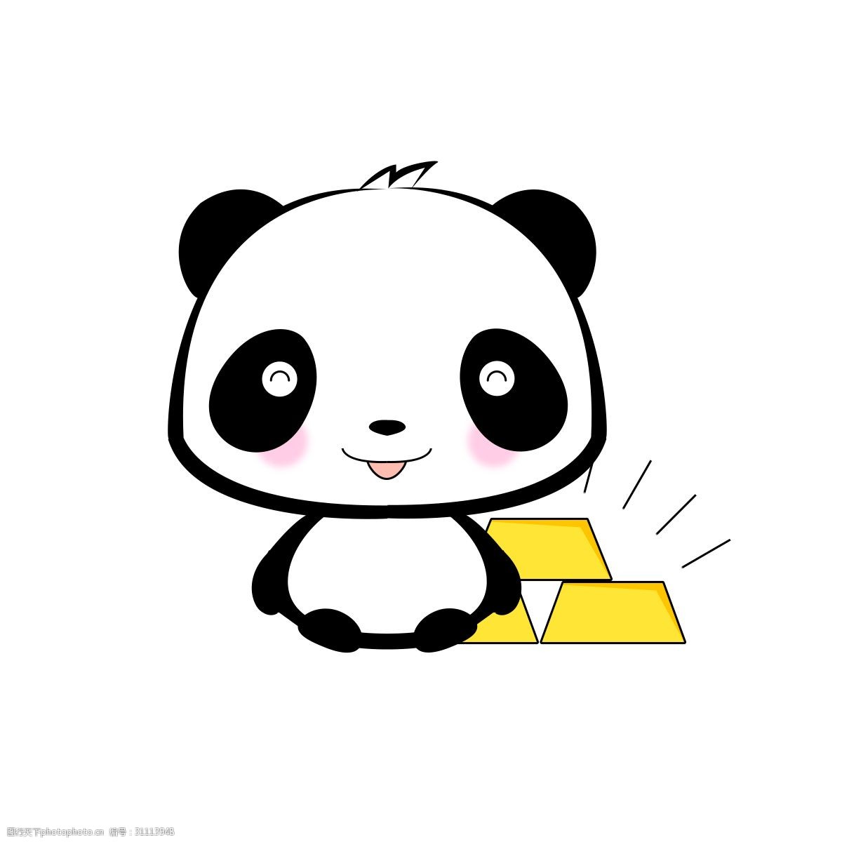 熊猫害羞黄金表情包表情设计