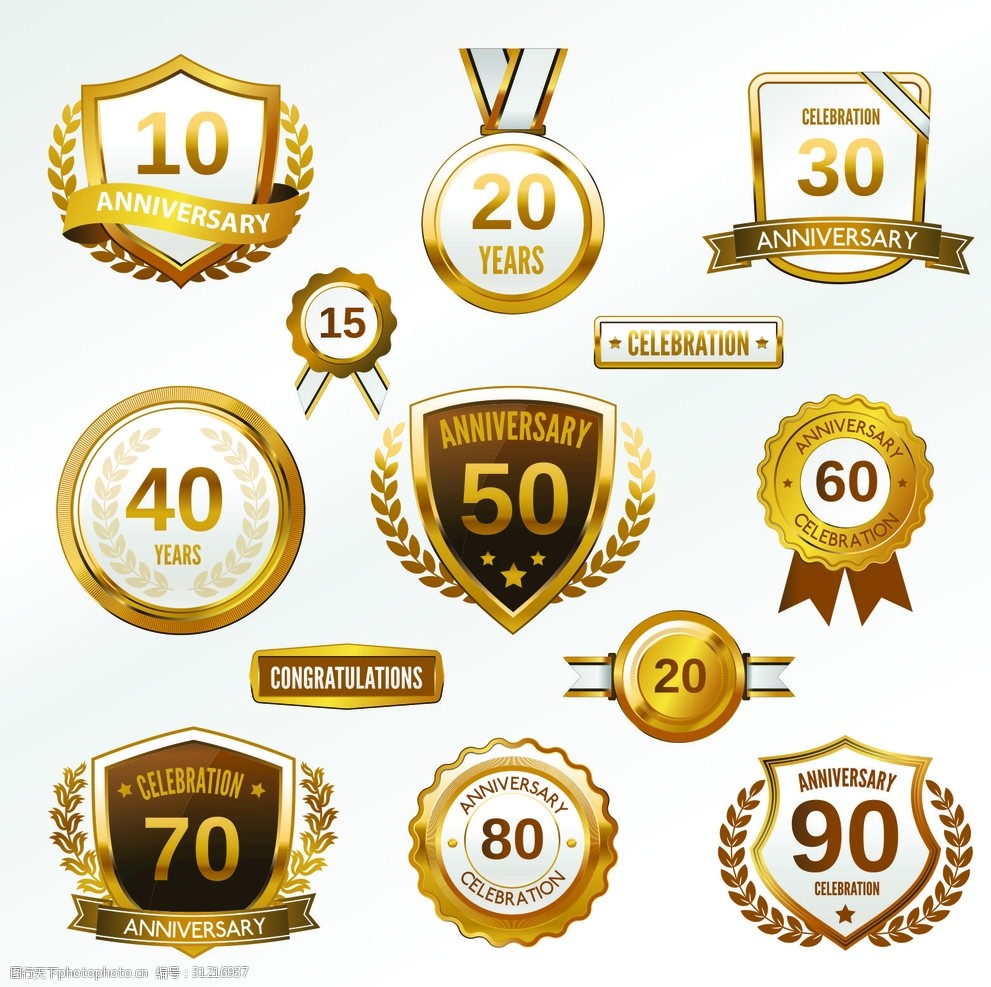 关键词:金牌盾牌标签 金牌 周年徽章 周年庆 金色徽章 周年标签 质感