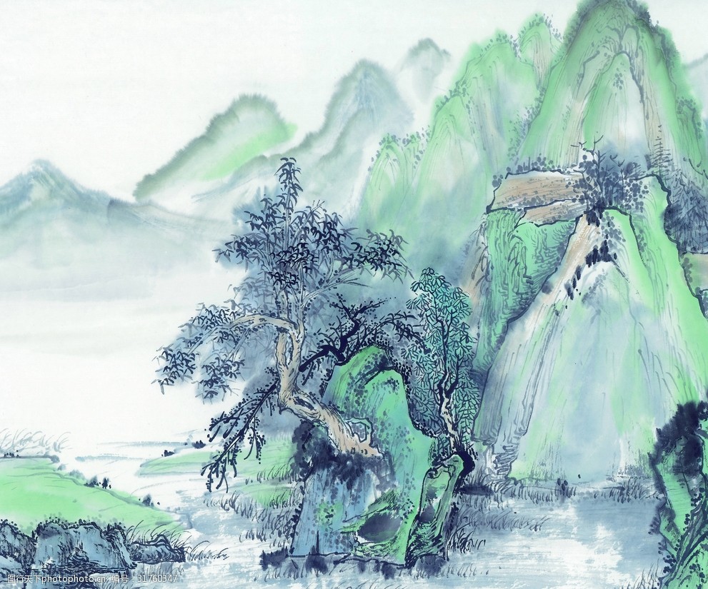 山水风景中国风中式传统装饰画