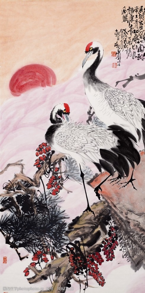 黄晓明写意花鸟