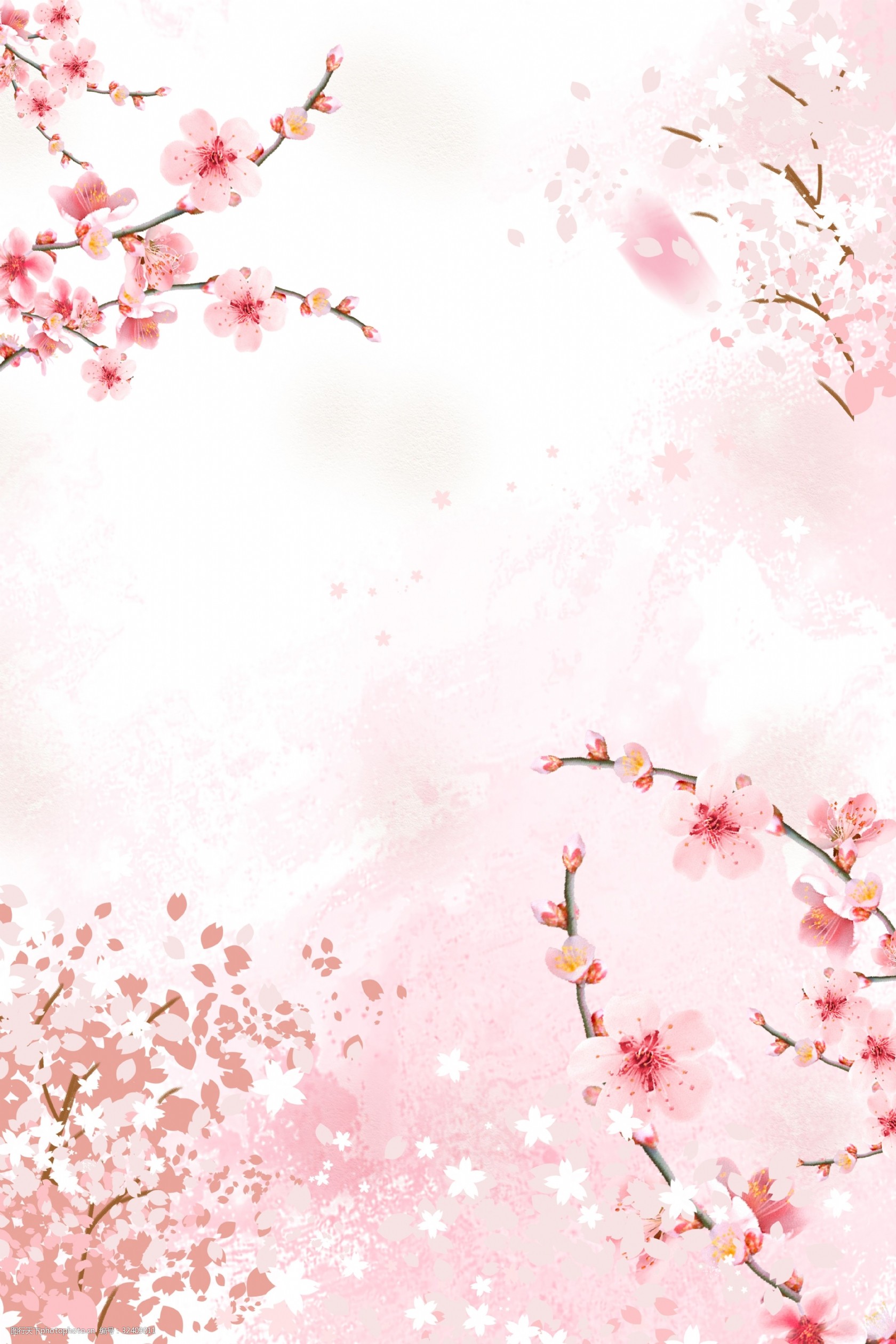 浪漫唯美樱花节背景图