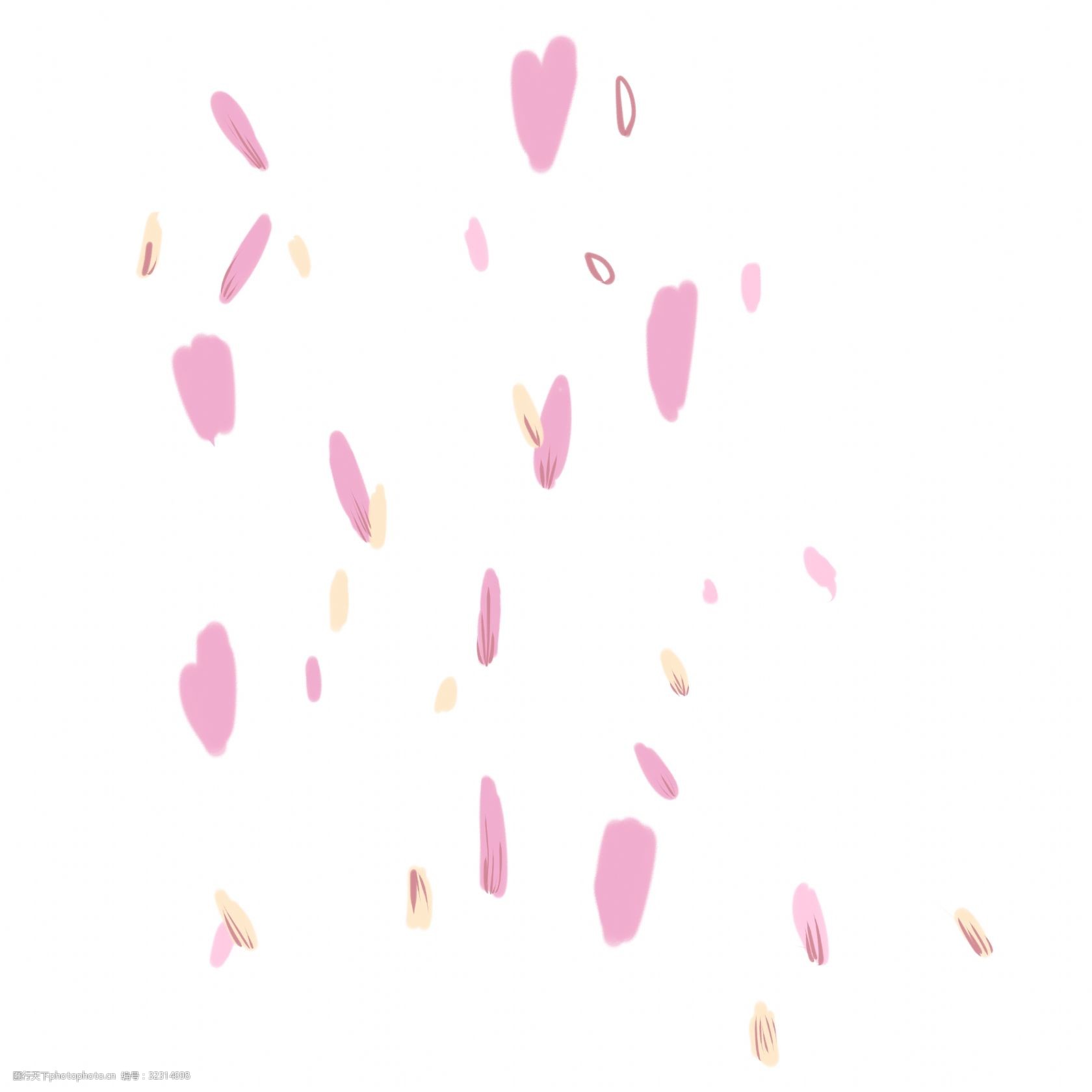 粉色的花瓣 爱心花瓣 情人节花瓣 漂浮的花瓣 手绘花瓣 卡通花瓣 花瓣
