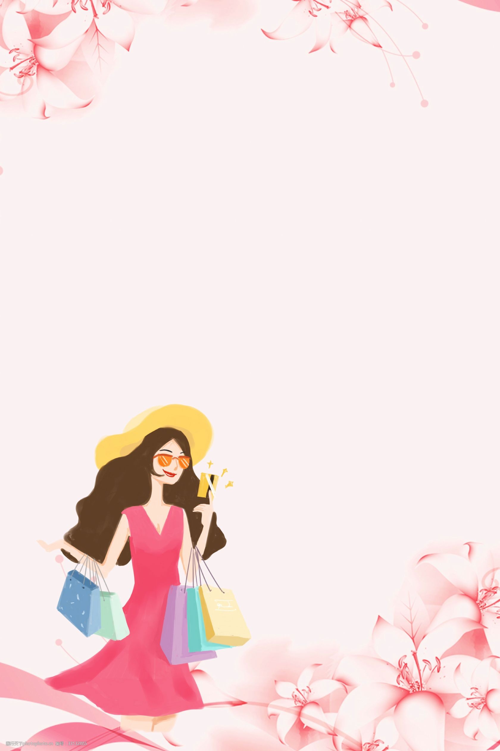 唯美浪漫女生节背景模板