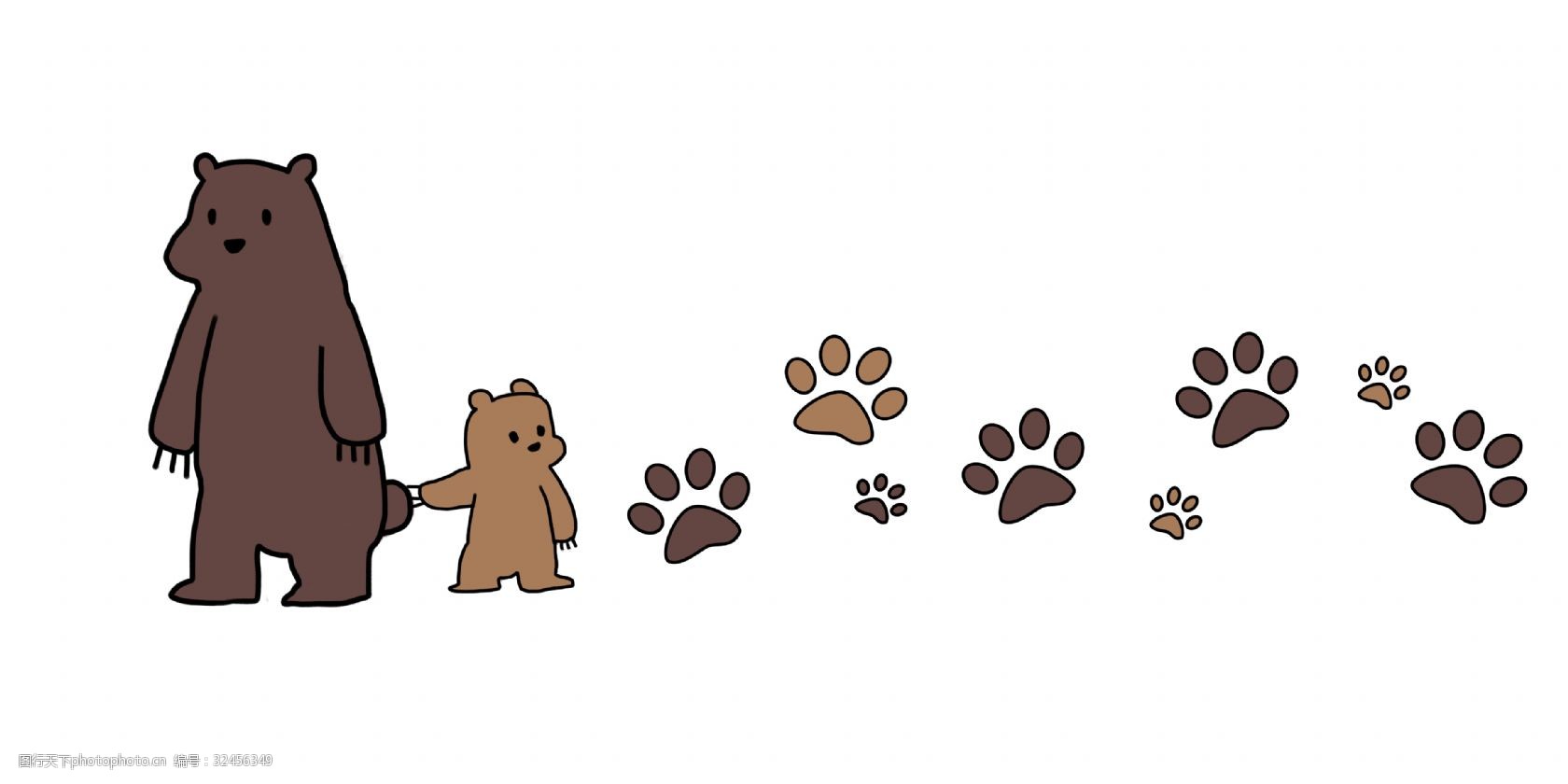关键词:小熊分割线手绘插画 小熊分割线 脚印分割线 咖色的分割线