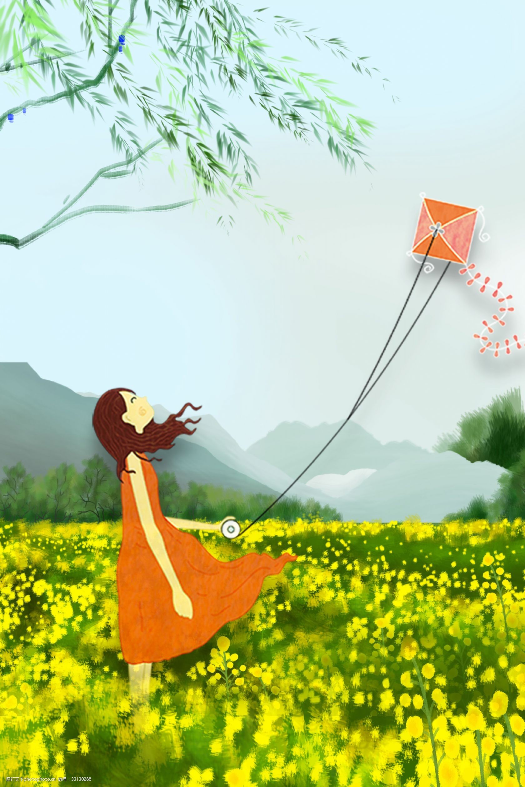 关键词:春天清明美景海报 清明 春天 美景 自然 景色 远山 花海 油菜