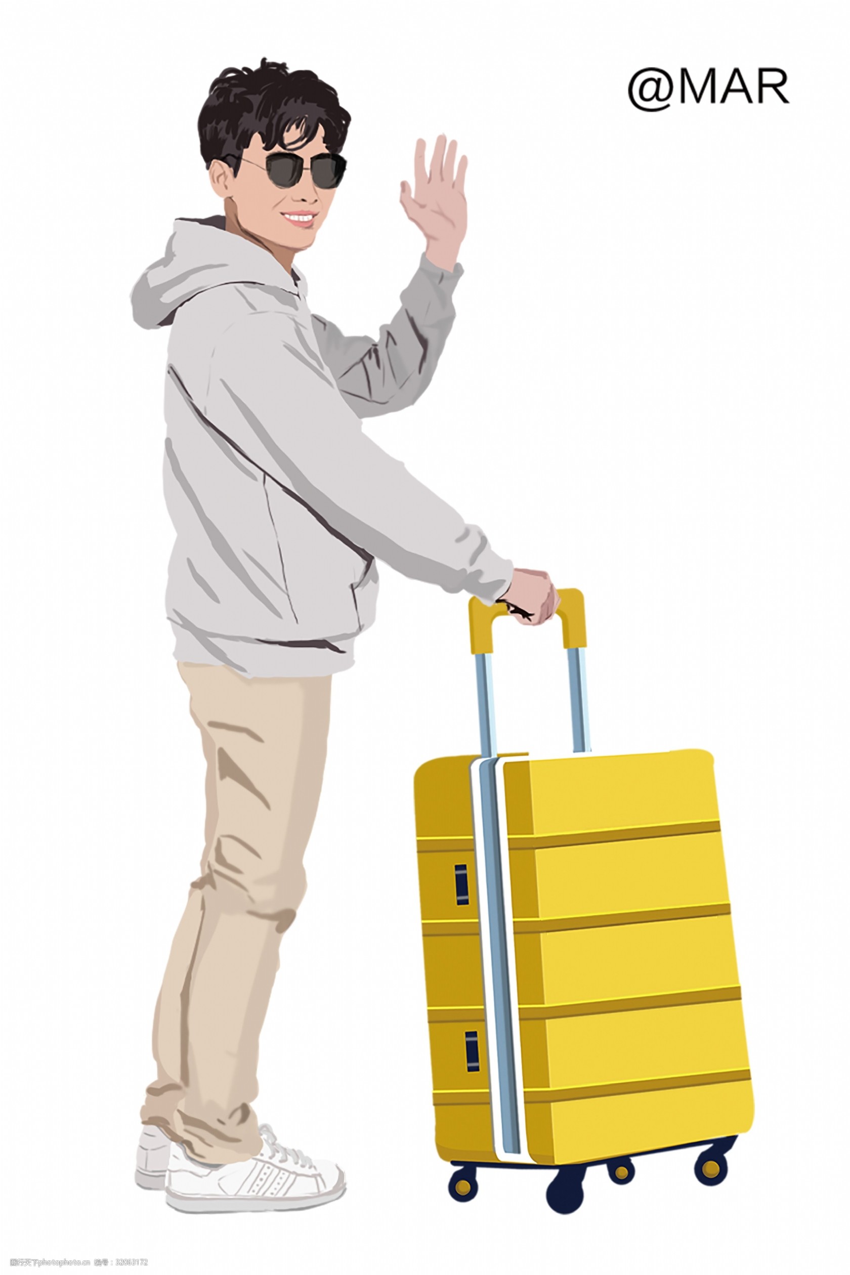 关键词:原创插画拉着行李箱的男生 手绘 行李箱 男 彩绘 素材