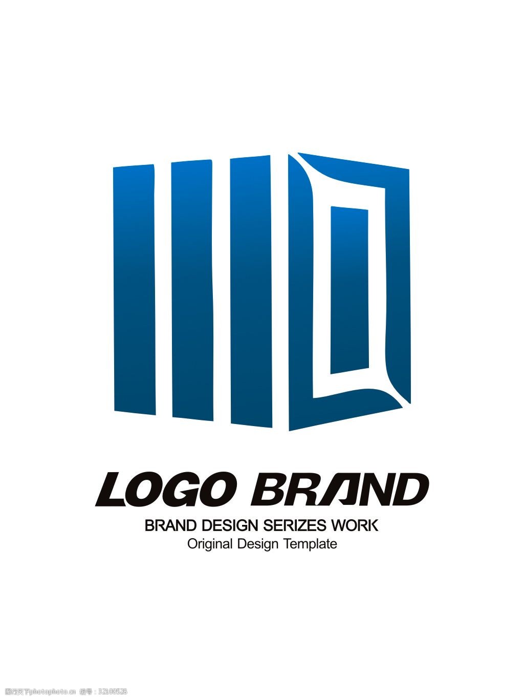 矢量创意蓝色图书馆标志公司logo设计