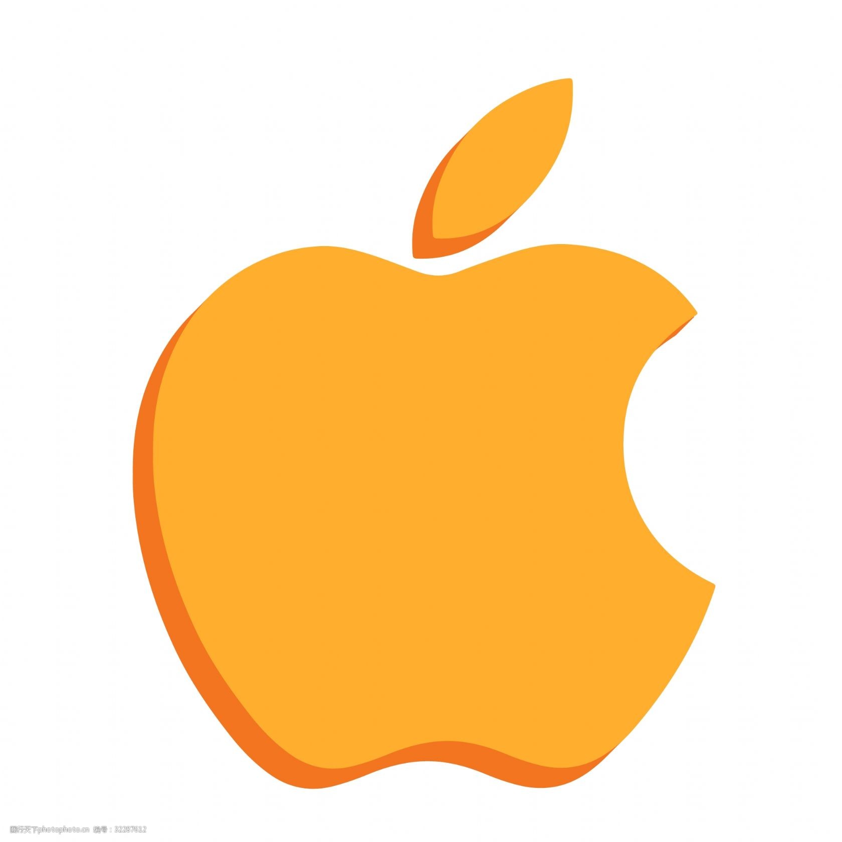 橙色 立体 25d 苹果 ipad logo图标 手机app 应用图标 免抠图png 千库