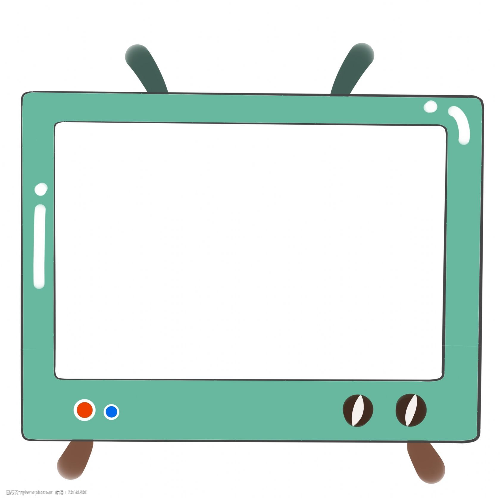 关键词:可爱电视机装饰边框 电视机边框 卡通电视边框 绿色装饰边框