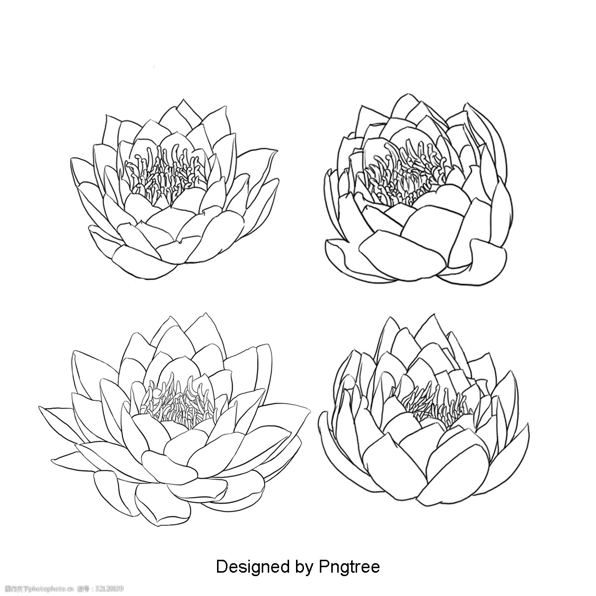 关键词:简墨莲花装饰图案 墨水简洁复古黑色图形设计材料莲花中国风