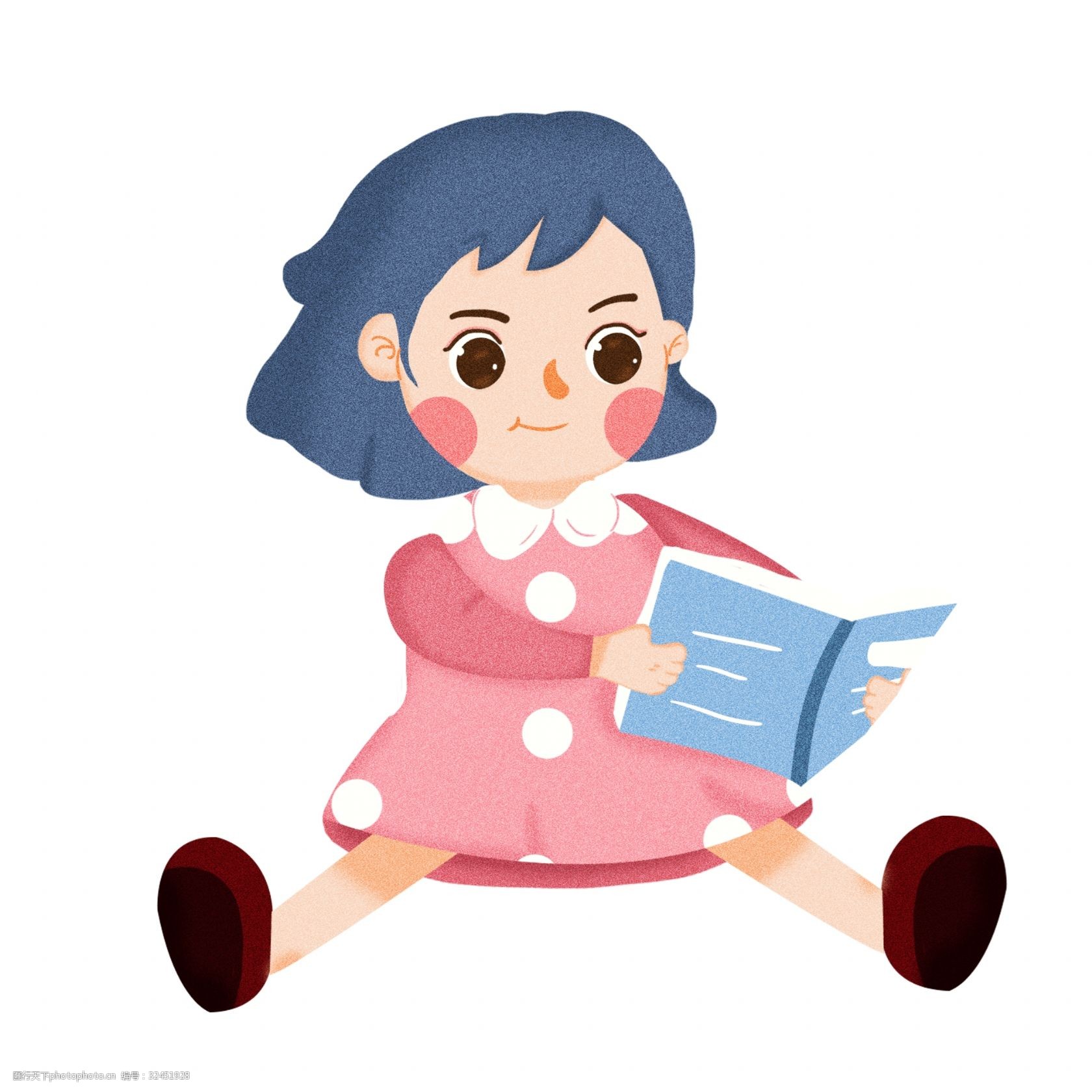 世界读书日女孩元素