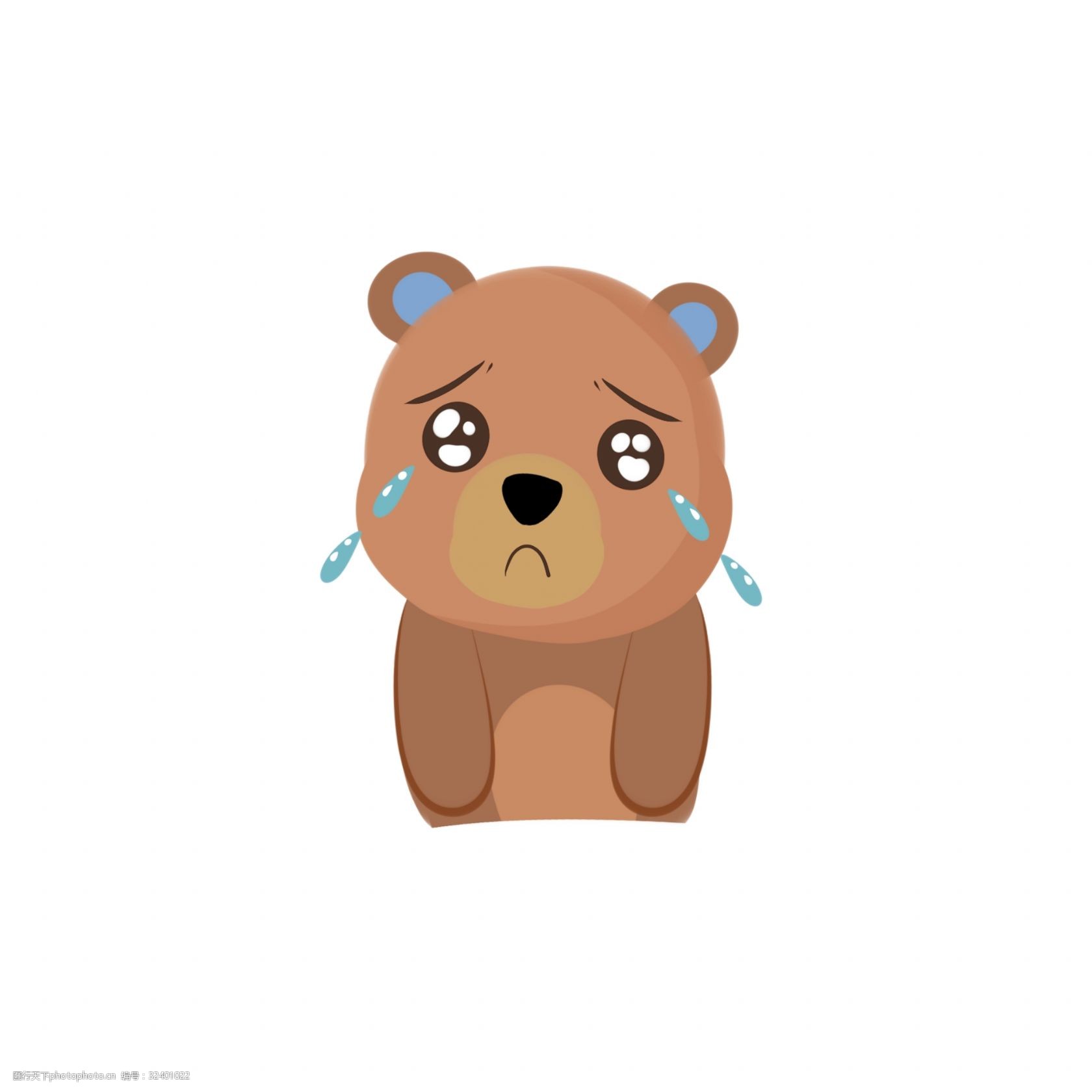 手绘哭泣的小熊免抠图