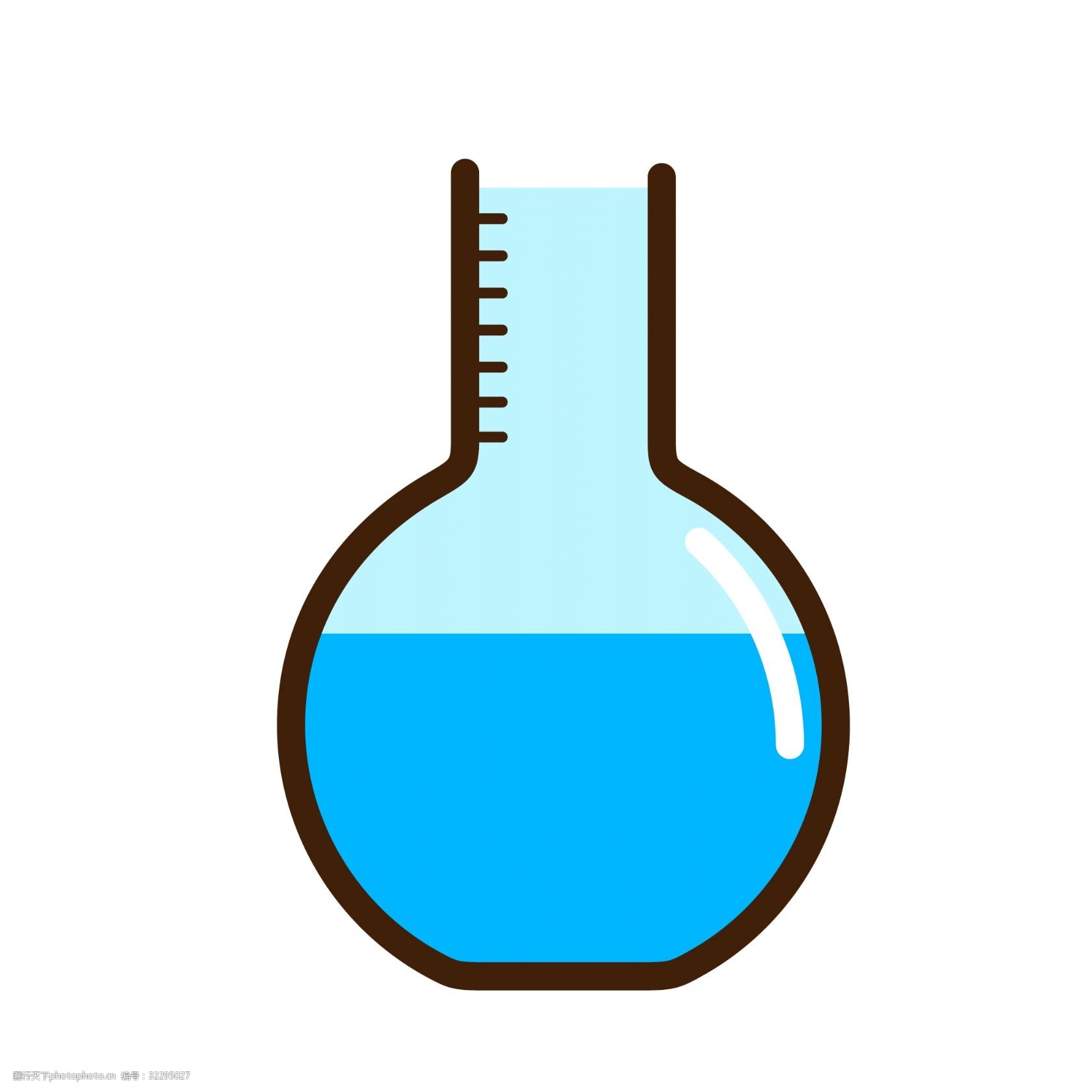 量杯元素 蓝色 手绘 线稿 圆弧 刻度 扁平化 矢量图 光泽 卡通图标