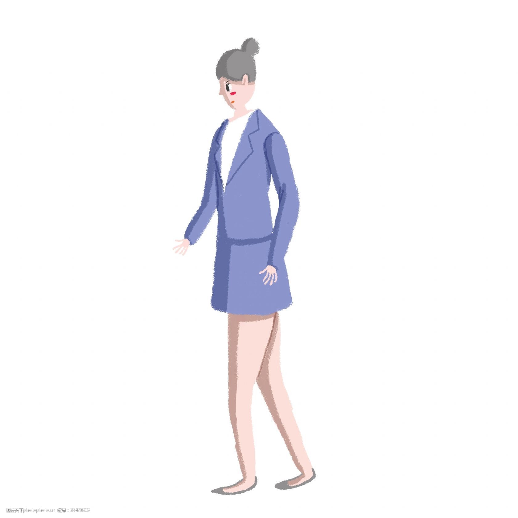 穿西装 西装上衣 西装裙子 走路 行走 商务人士 公司女职员 女性 女人