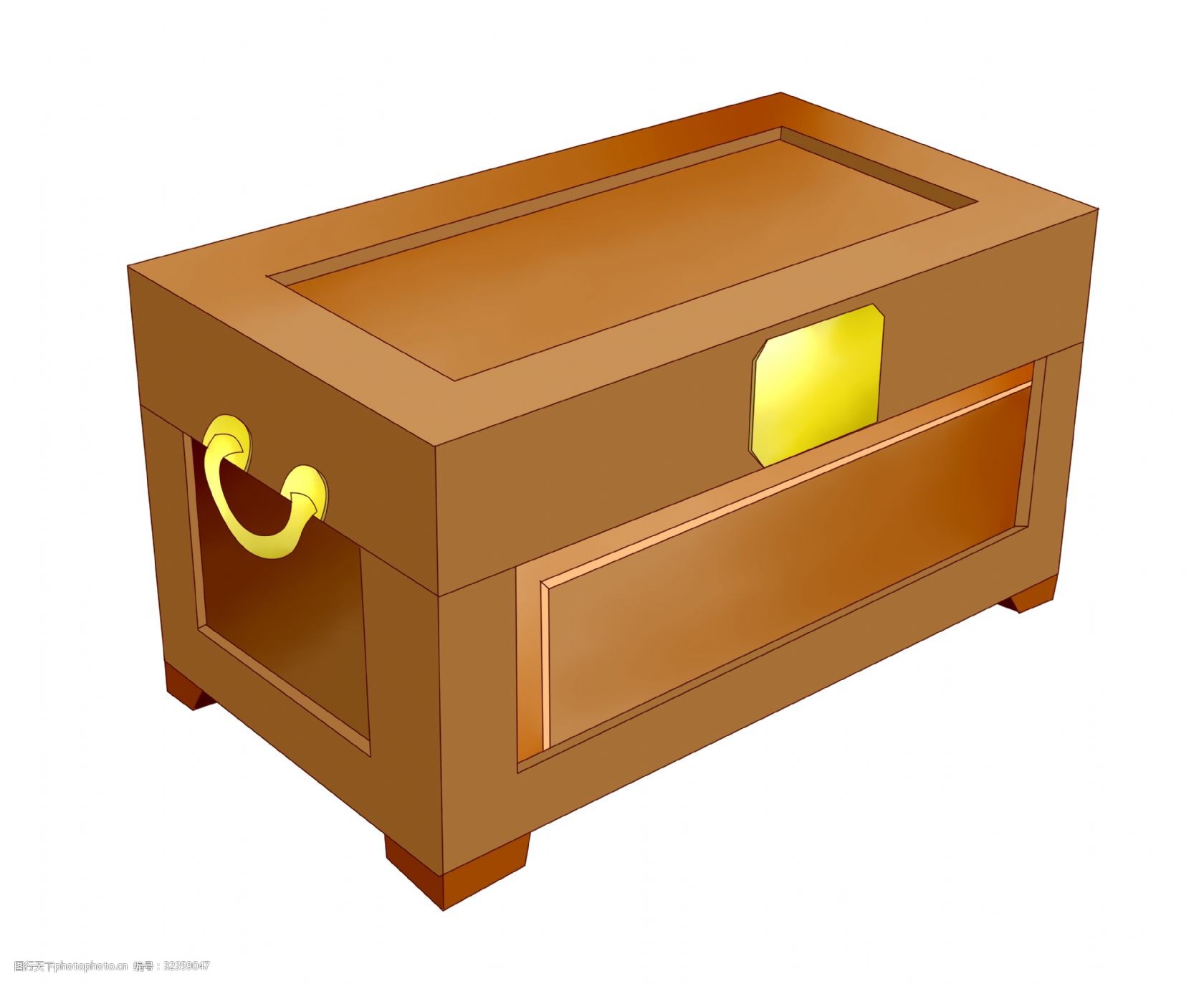 黄色装饰木箱子插画
