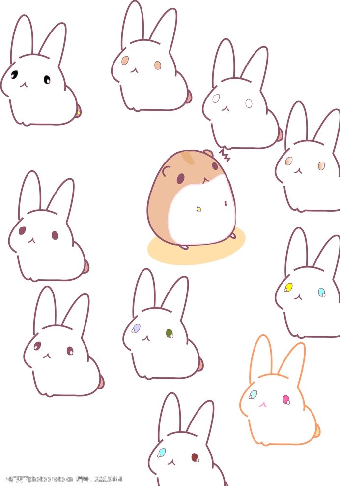 关键词:兔子与仓鼠 兔子 仓鼠 动漫 q萌 童趣 动物 设计 动漫动画