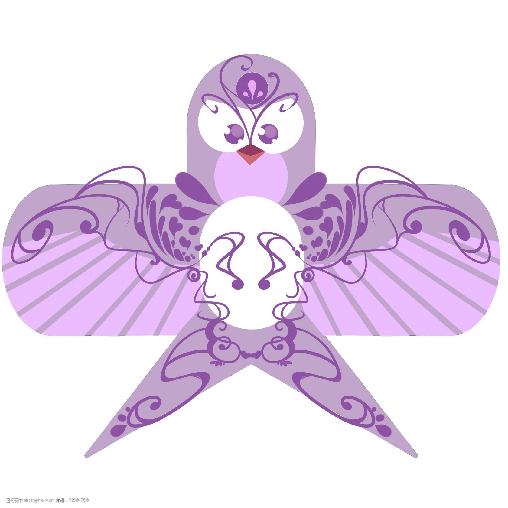 紫色风筝玩具插画