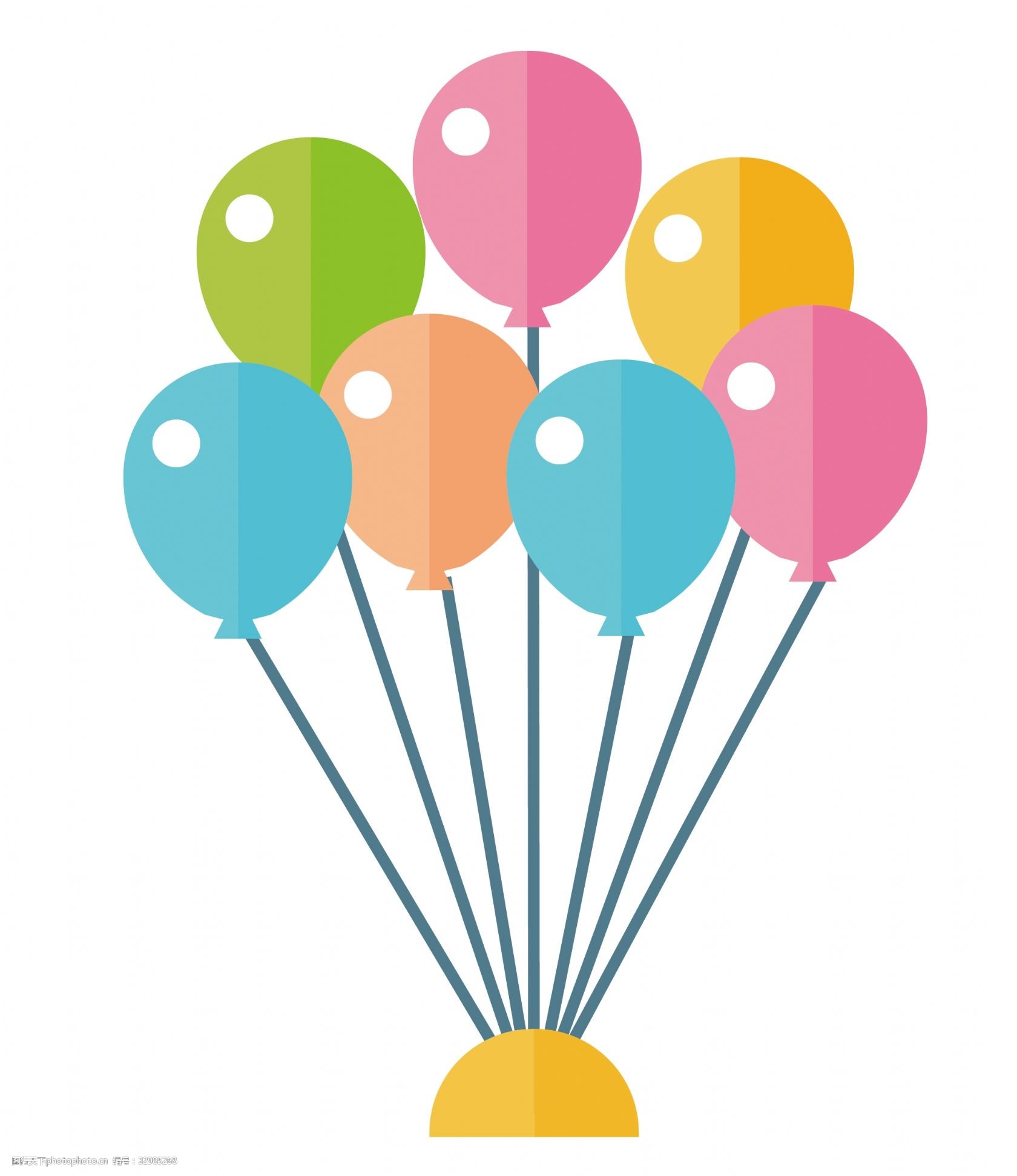 儿童节彩色的气球插画