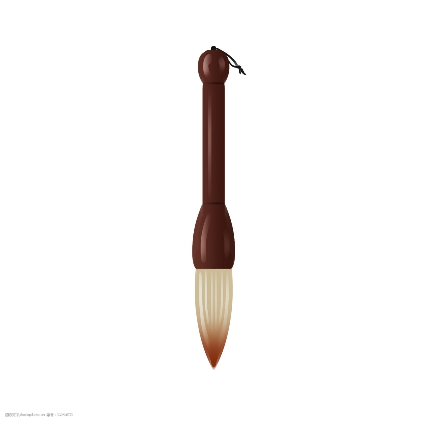 中国风书写毛笔插画