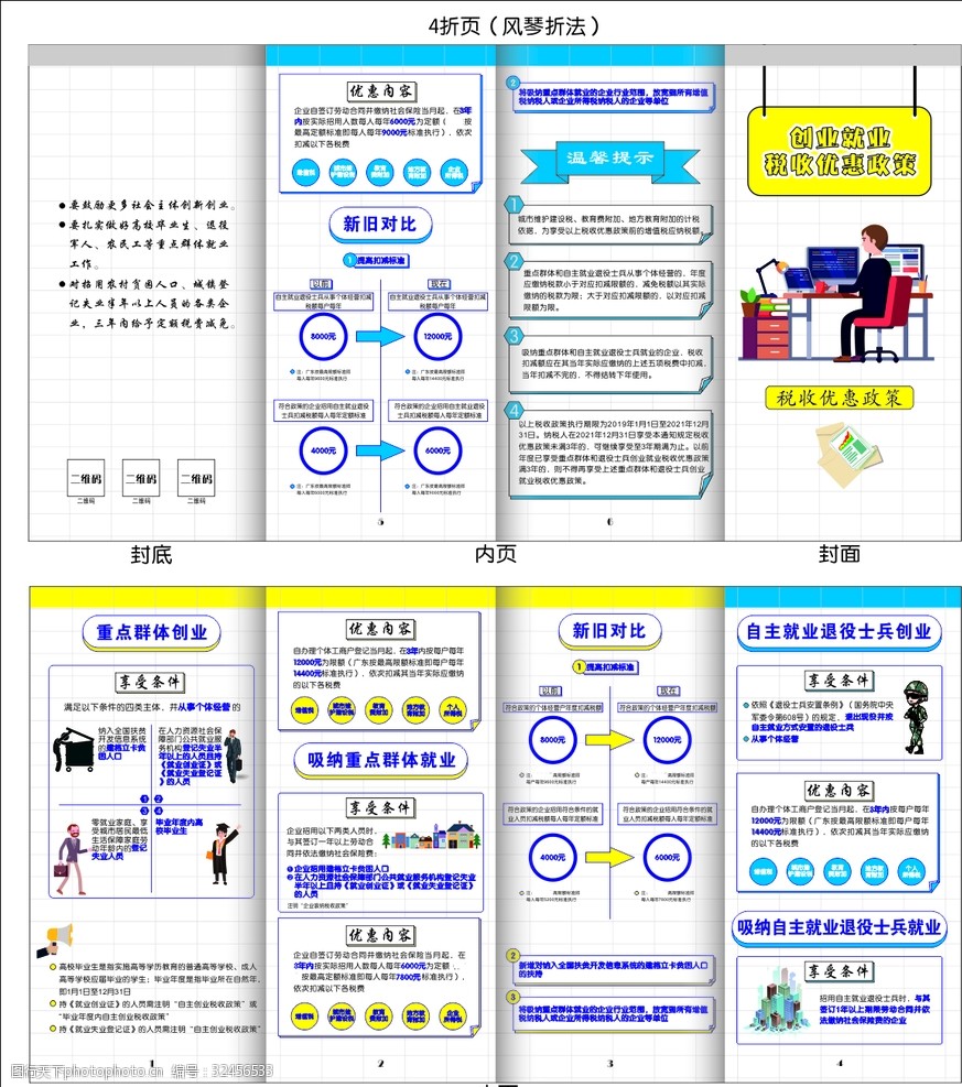 创业就业税收优惠政策4折页