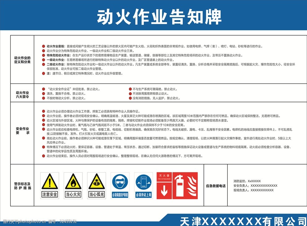 动火作业告知牌