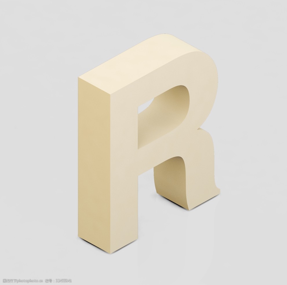 立体3d英文字母r