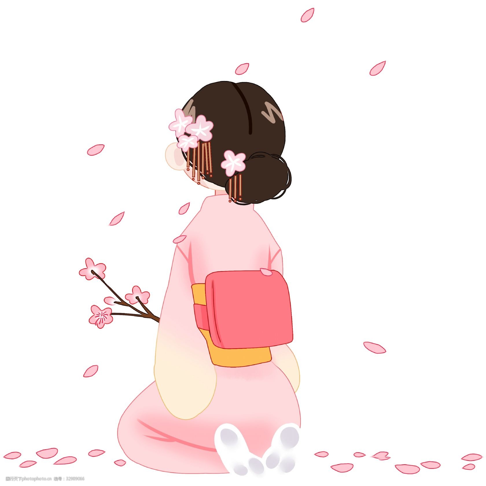 关键词:拿着樱花的小女孩 漂亮的小女孩 日本女孩 粉色的樱花 卡通的