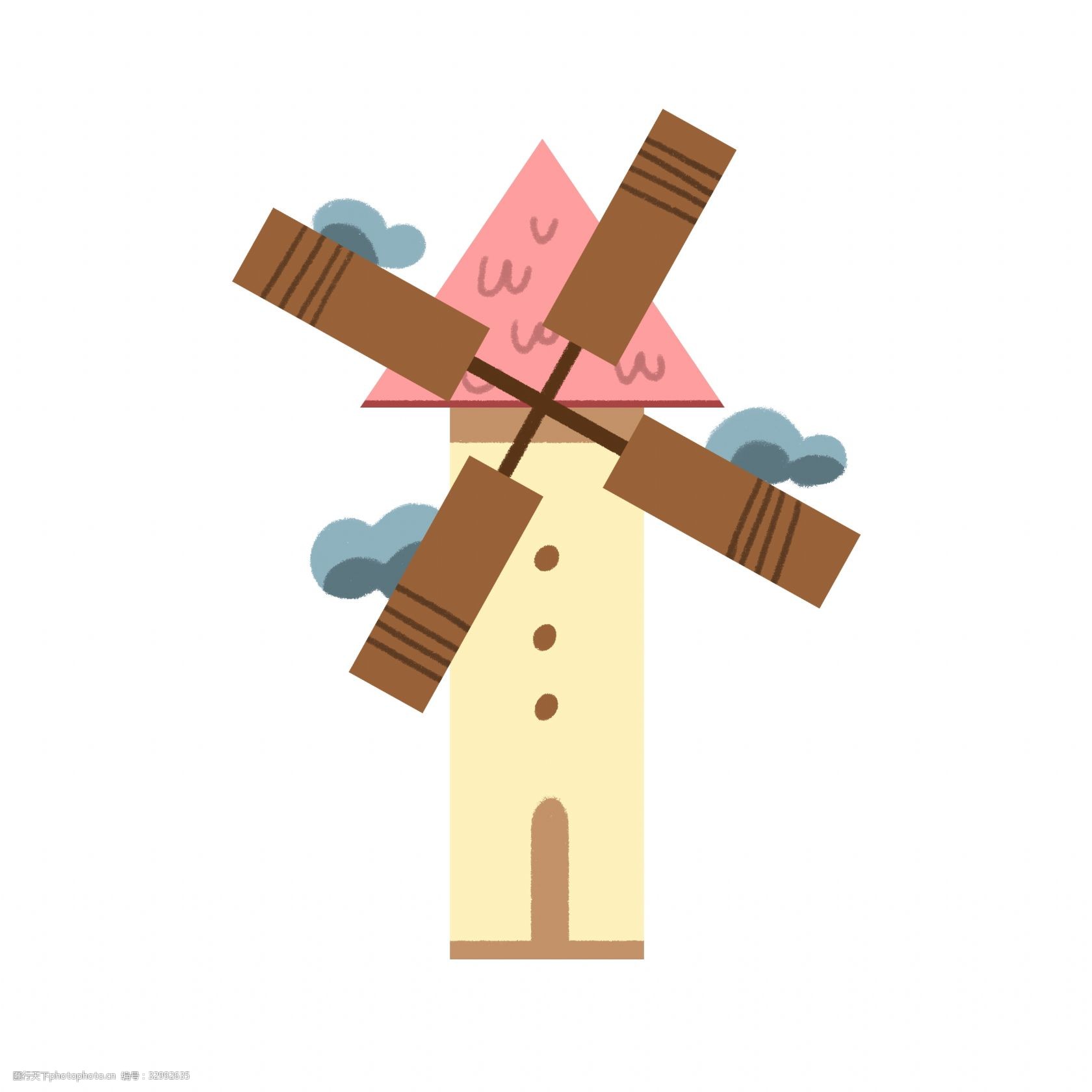 关键词:卡通木头风车插画 风车荷兰风车 木头风车 风车建筑 旋转风车