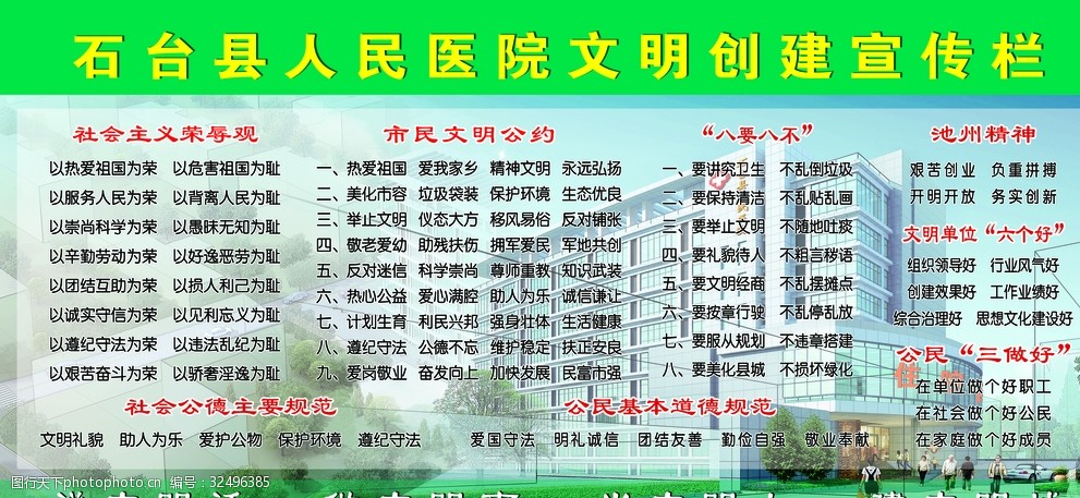 医院文明创建展板