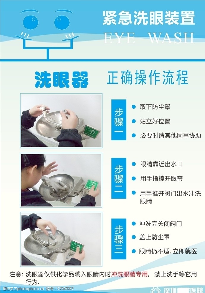 紧急洗眼装置 操作流通 操作步骤 洗眼器 洗眼器流程 设计 广告设计