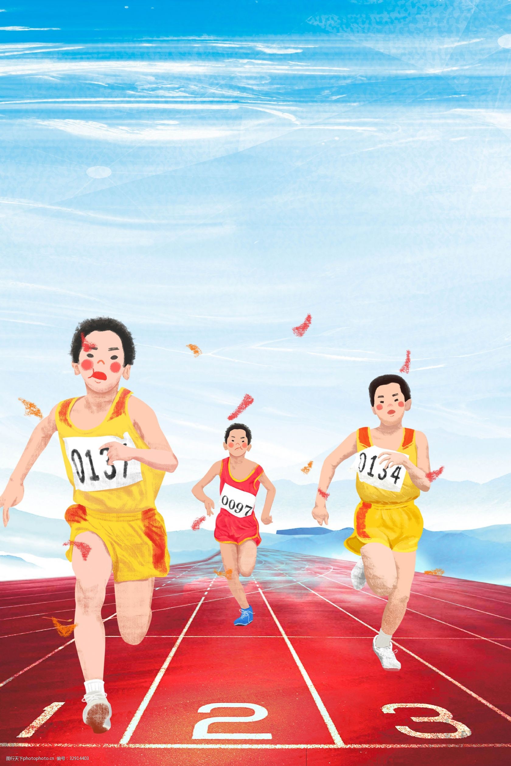 比赛田径背景海报 奔跑 跑步 比赛 田径 冠军 赛跑 奥运会 全民运动