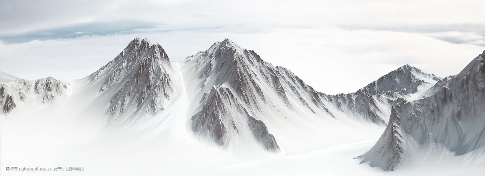 c4d冰雪山峰背景