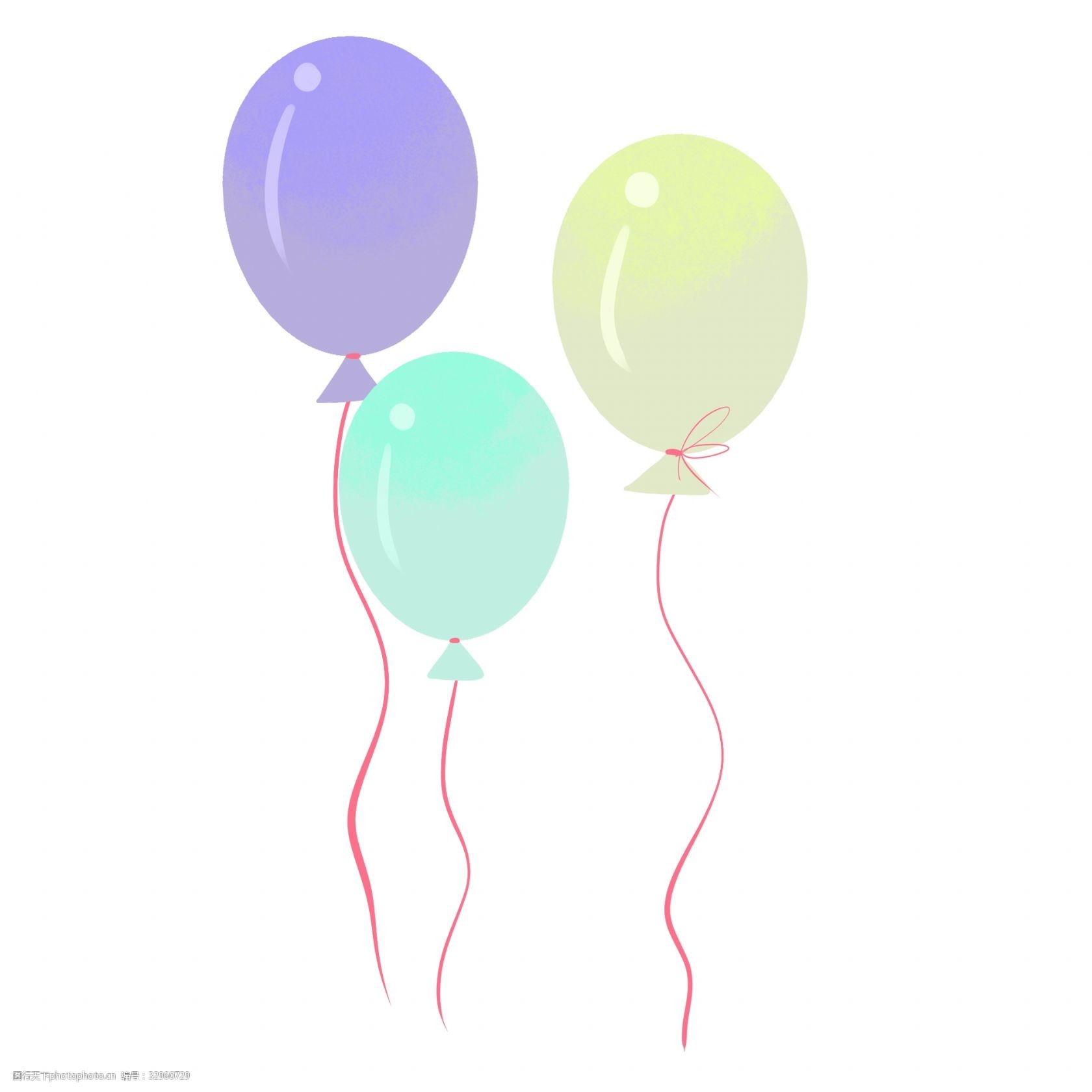 一束气球 卡通气球儿童 可爱 气球 浪漫 生日 节日 六一儿童节 彩色