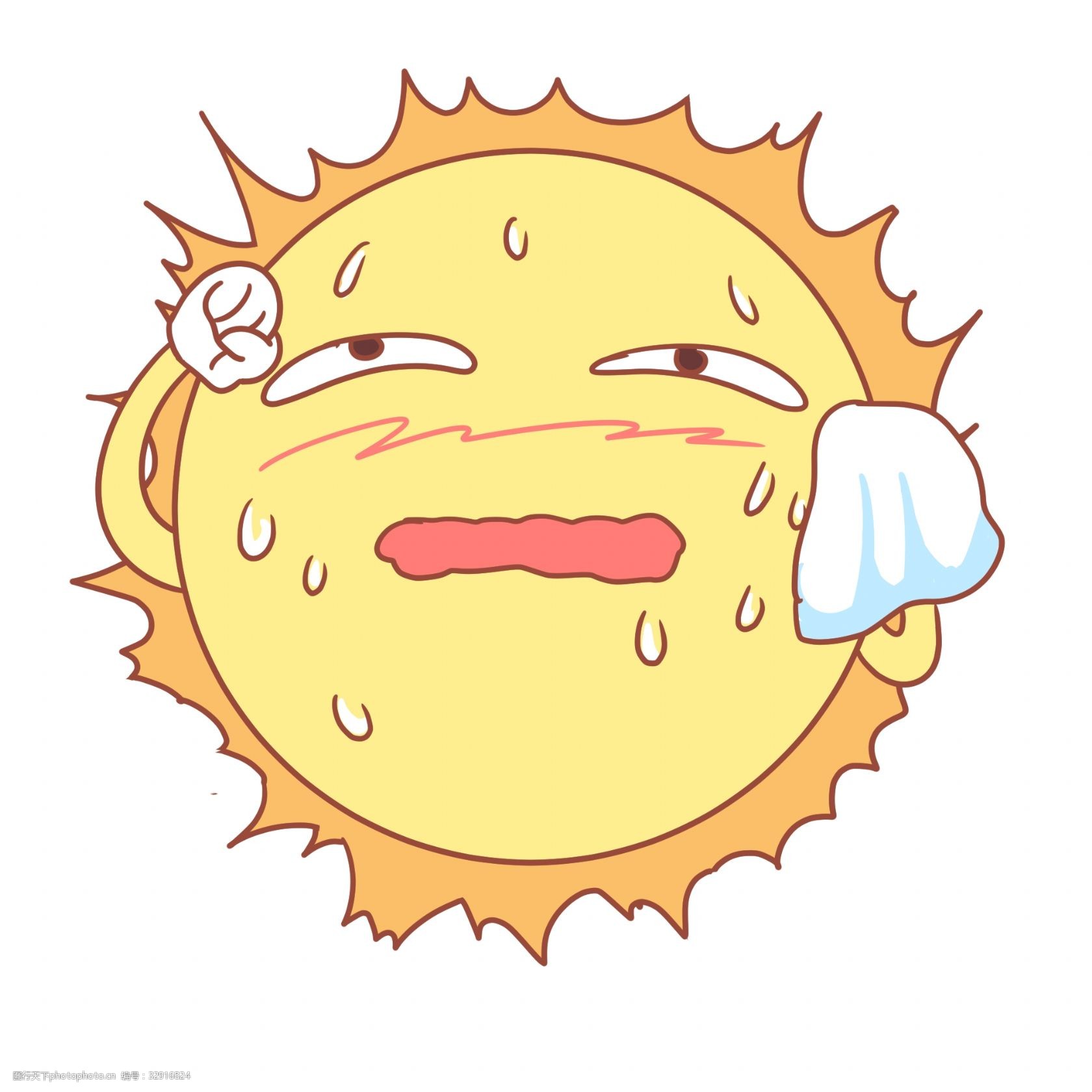 关键词:大汗淋漓太阳插图 太阳 汗水 流汗的太阳