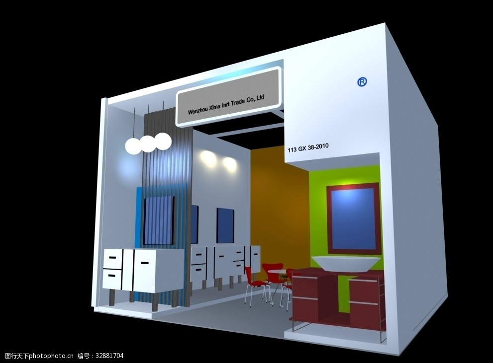 关键词:展台 3d展览设计 展台设计 简洁 大气 大气展台 简约 创意展台