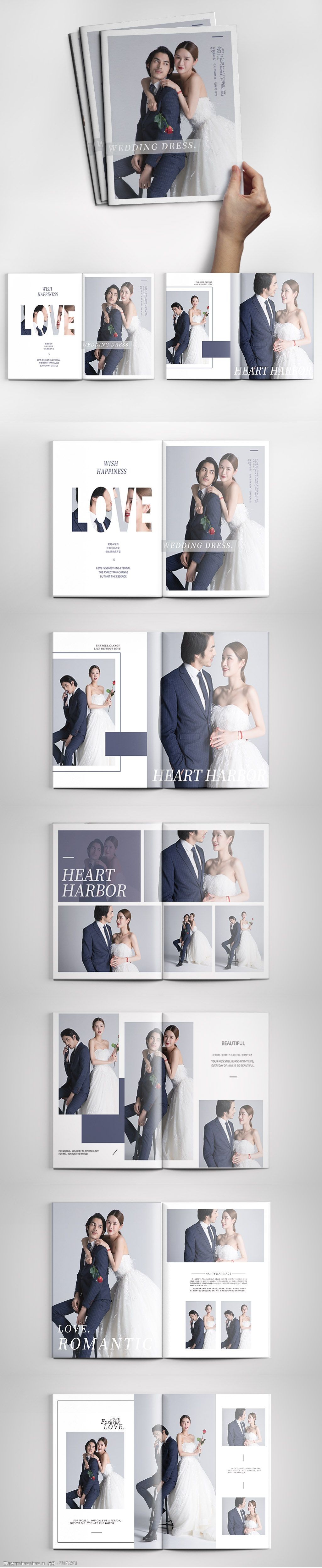 相册模板 相册排版 影楼 婚纱 写真 摄影 书籍设计 排版设计