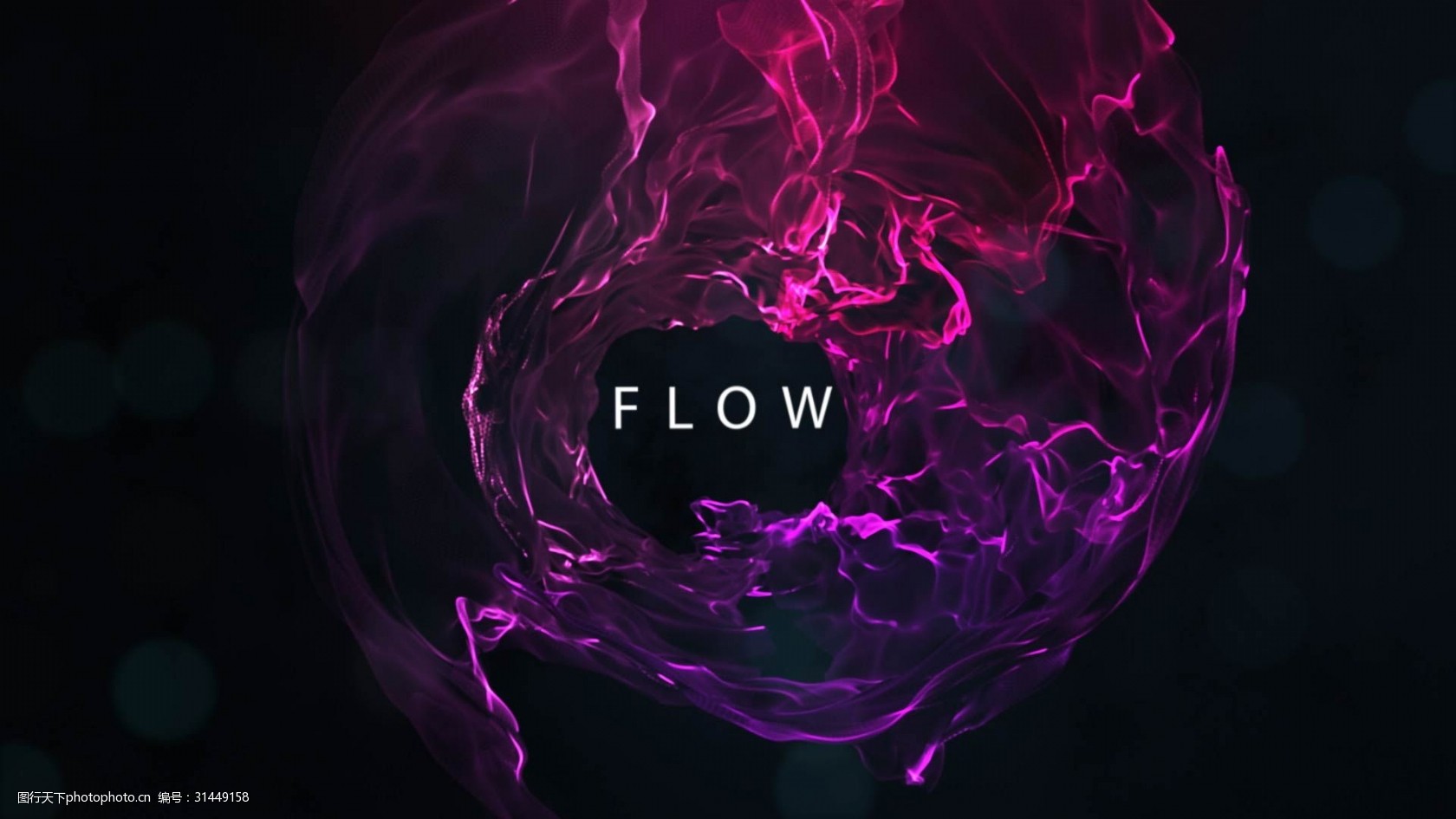 如水般流动的美丽流体与粒子特效标题展示