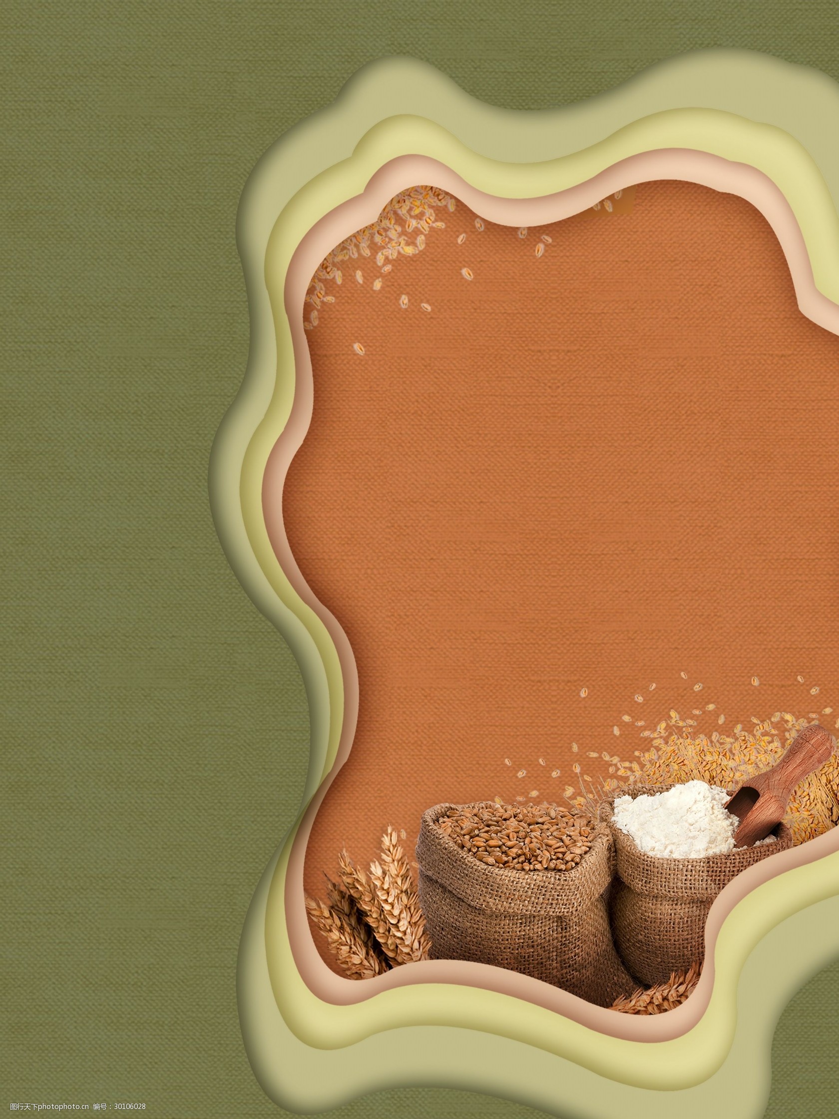 简约丰收季小麦海报背景素材