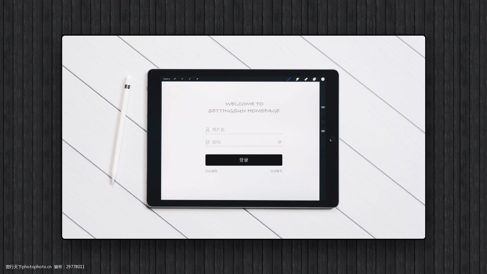 黑白简洁手写登录界面 手写字体 黑白 线条 高端 大气 材质背景 手绘