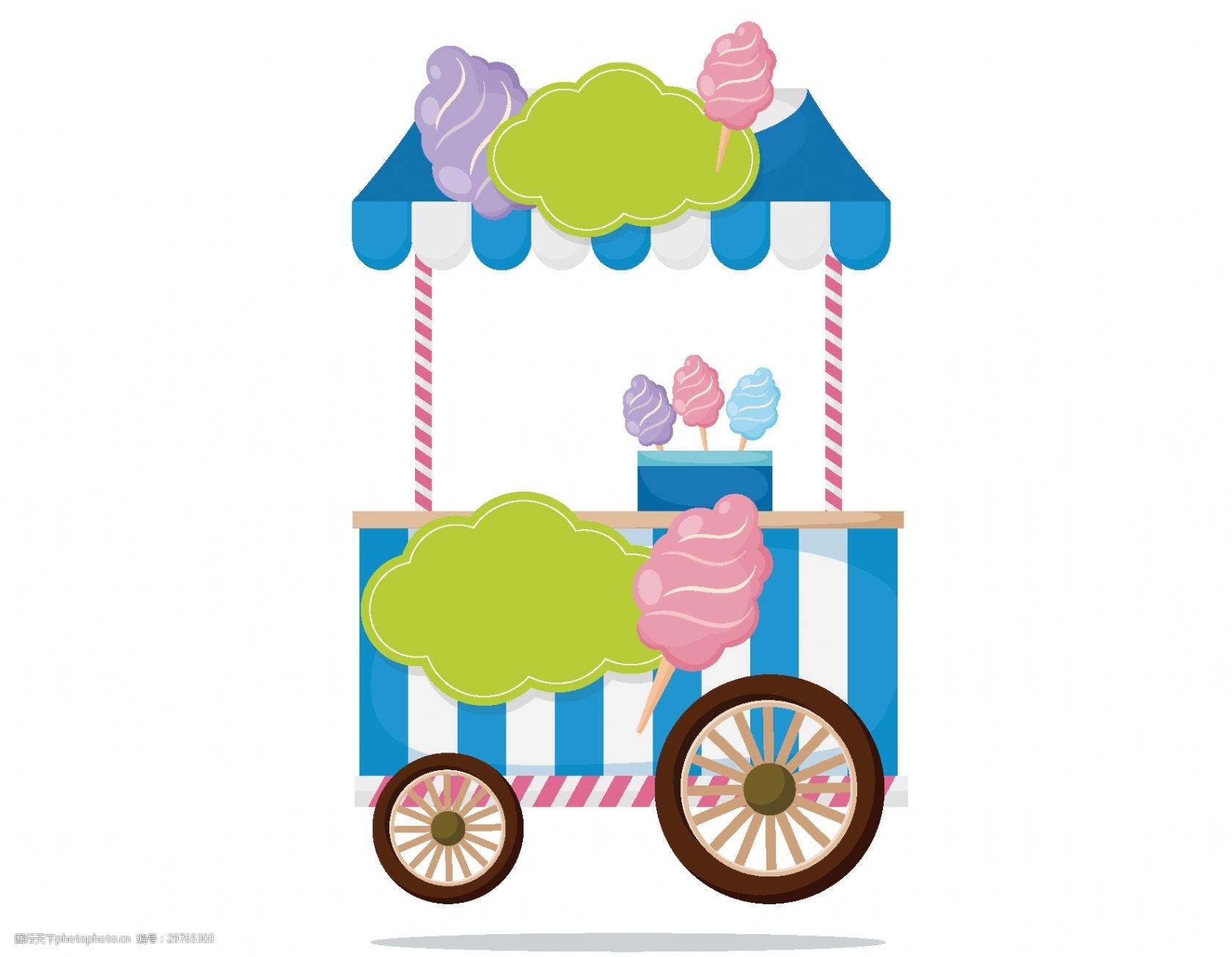 卡通棉花糖车元素