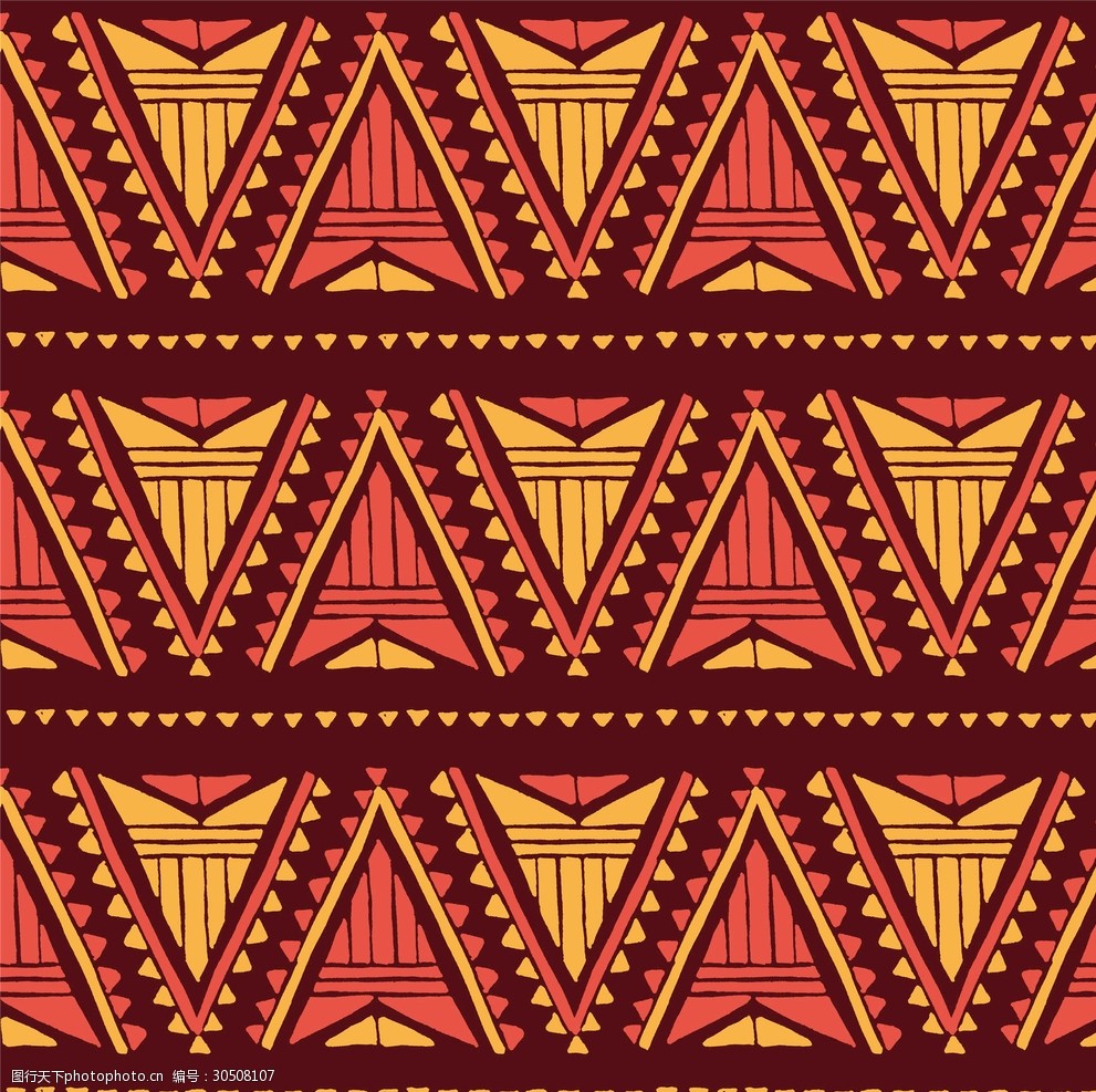 北欧名族风无缝几何抽象图案